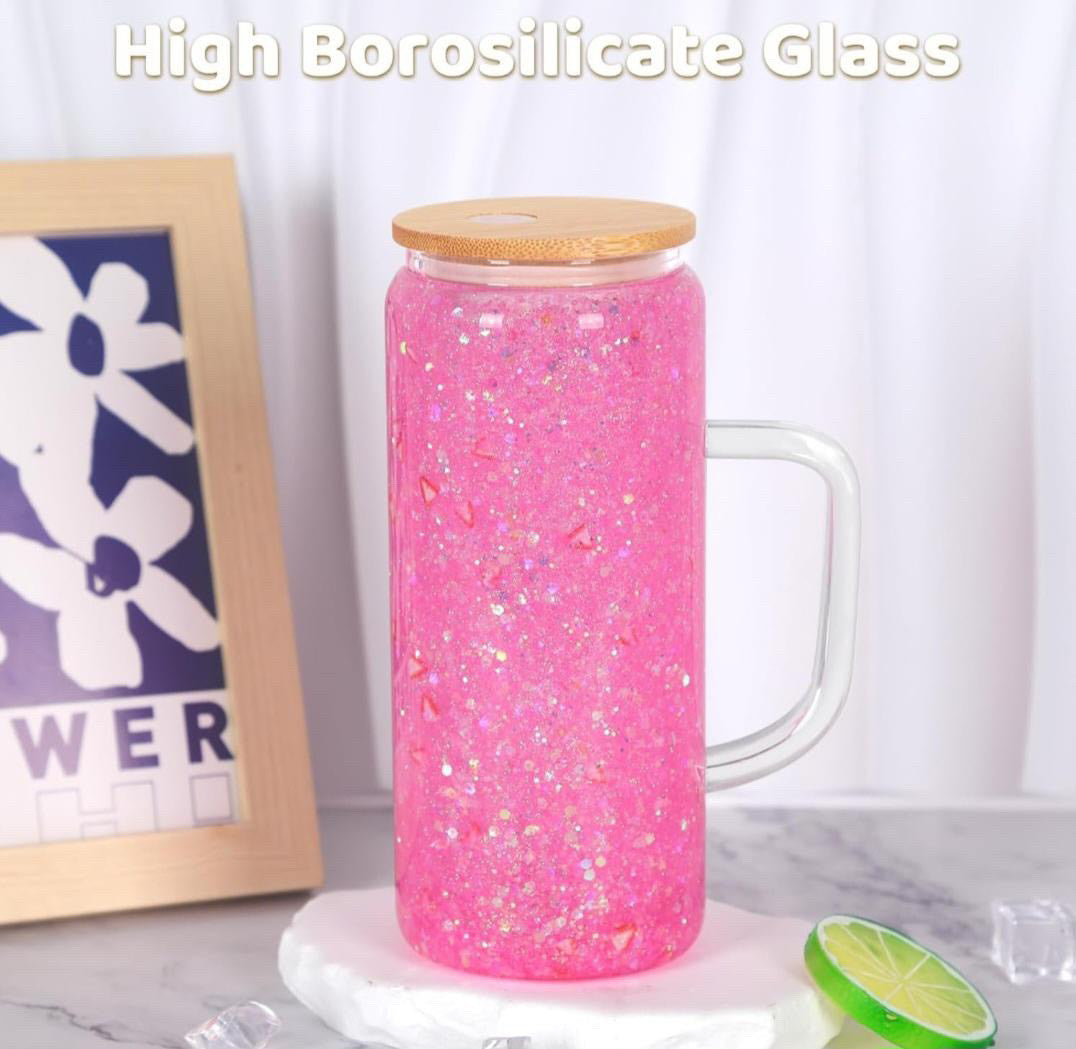 20 oz Snow Globe Glass Cup