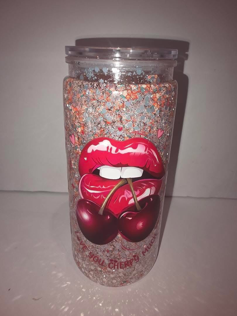 Pre Made Cherry Lip Tumbler