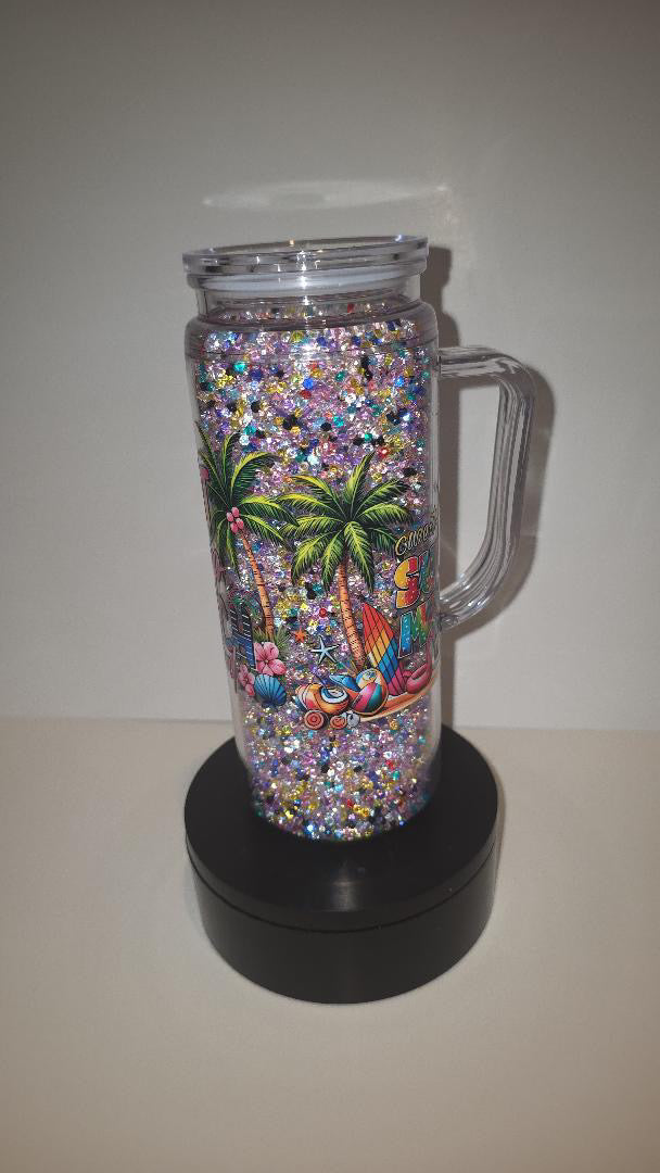 20oz Diamond Filled Beach Cup