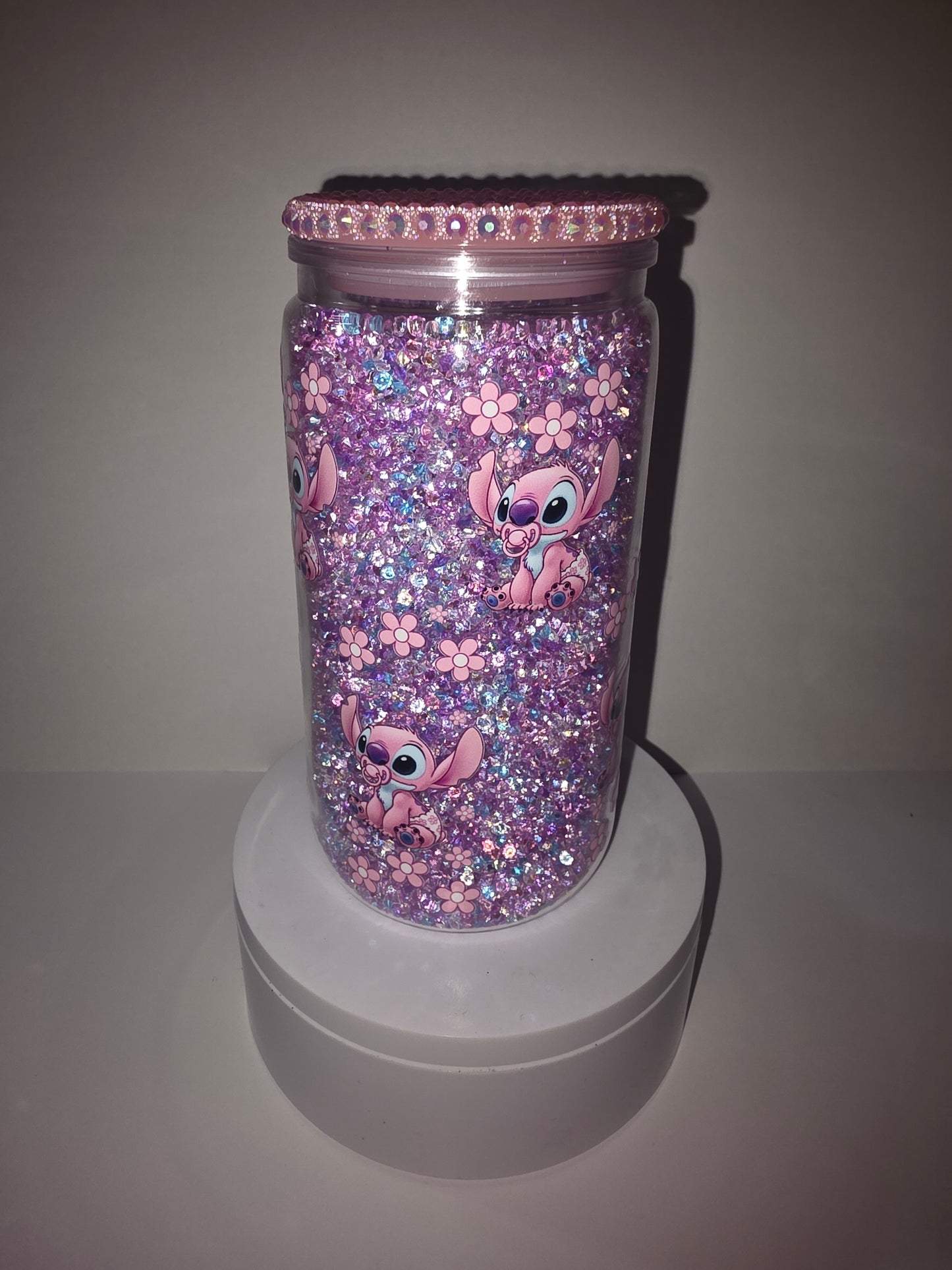 25$ Deal on this gem filled angel sixteen ounce with diamond lid.