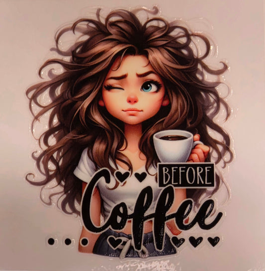 13.4 x 13.4 x 0.9inch Coffee Girl Decals