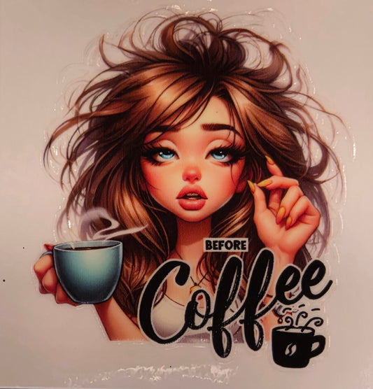 13.4 x 13.4 x 0.9inch Coffee Girl Decals