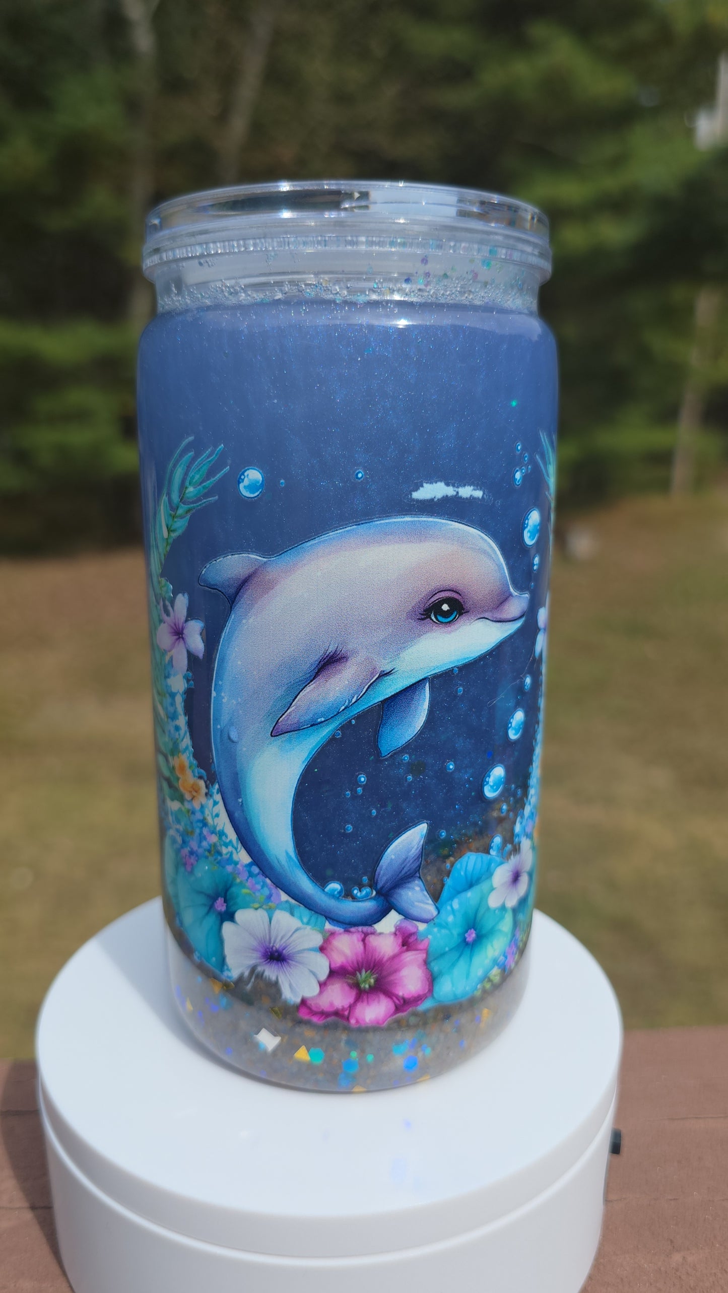 16oz Beach Themed SGT With Dolphins On It