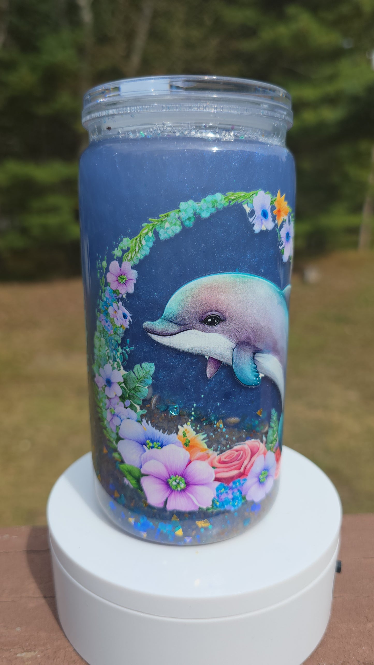 16oz Beach Themed SGT With Dolphins On It