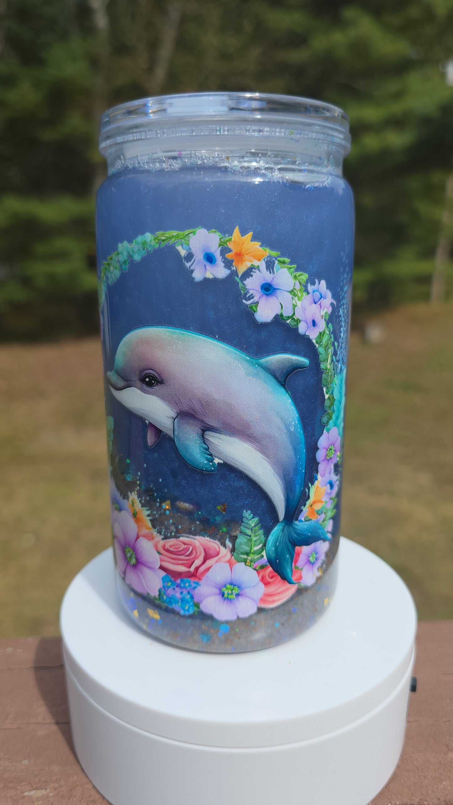 16oz Beach Themed SGT With Dolphins On It