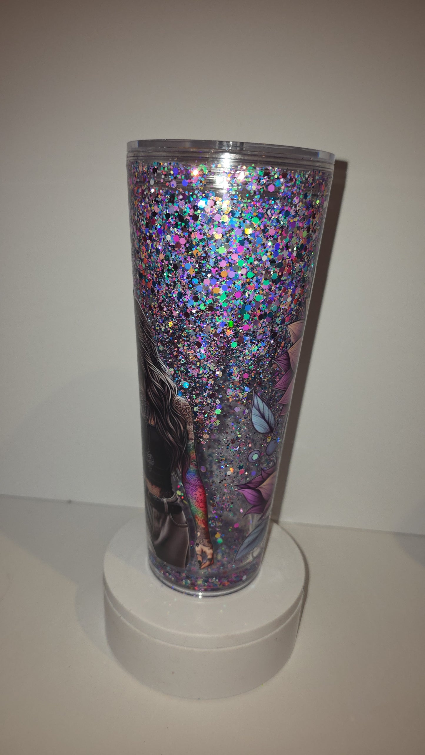 24oz waterfall glitter filled tattoo sister or girls