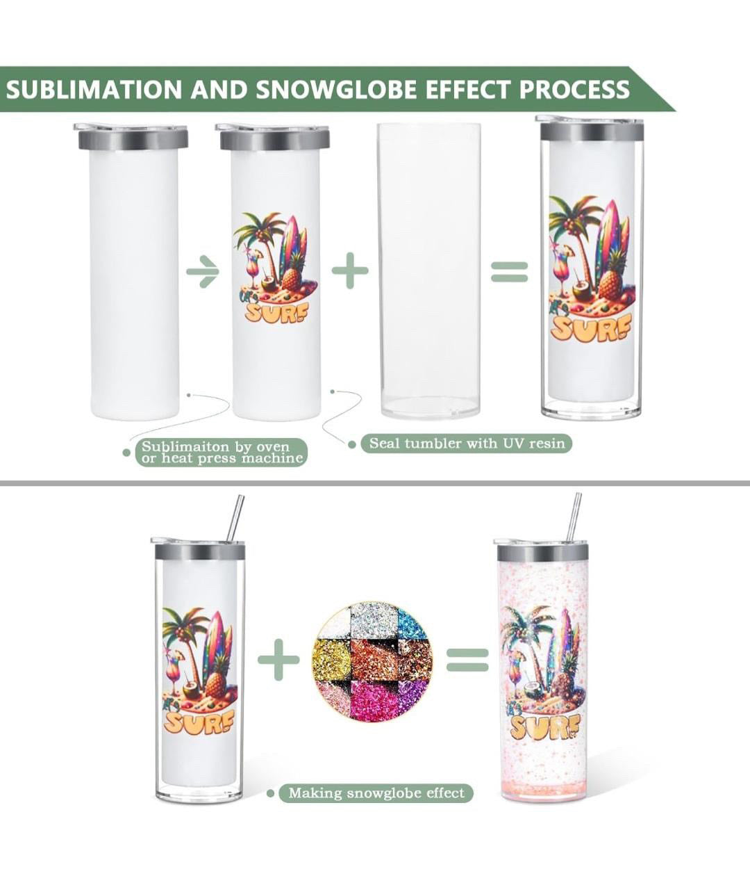 20oz Stainless Steel Snow Globe Tumbler