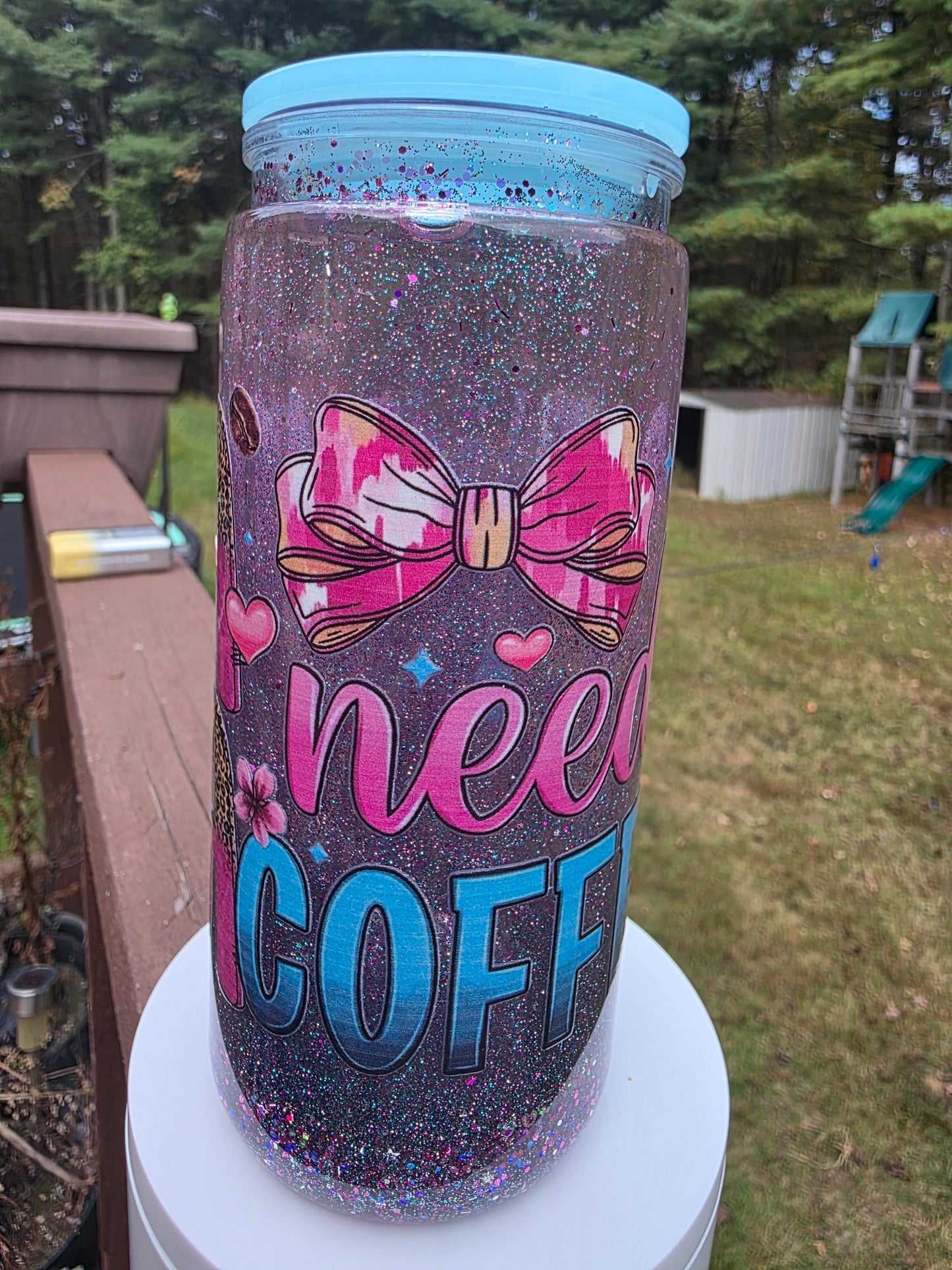 20oz MaMa Needs Coffee Snow Globe Tumbler