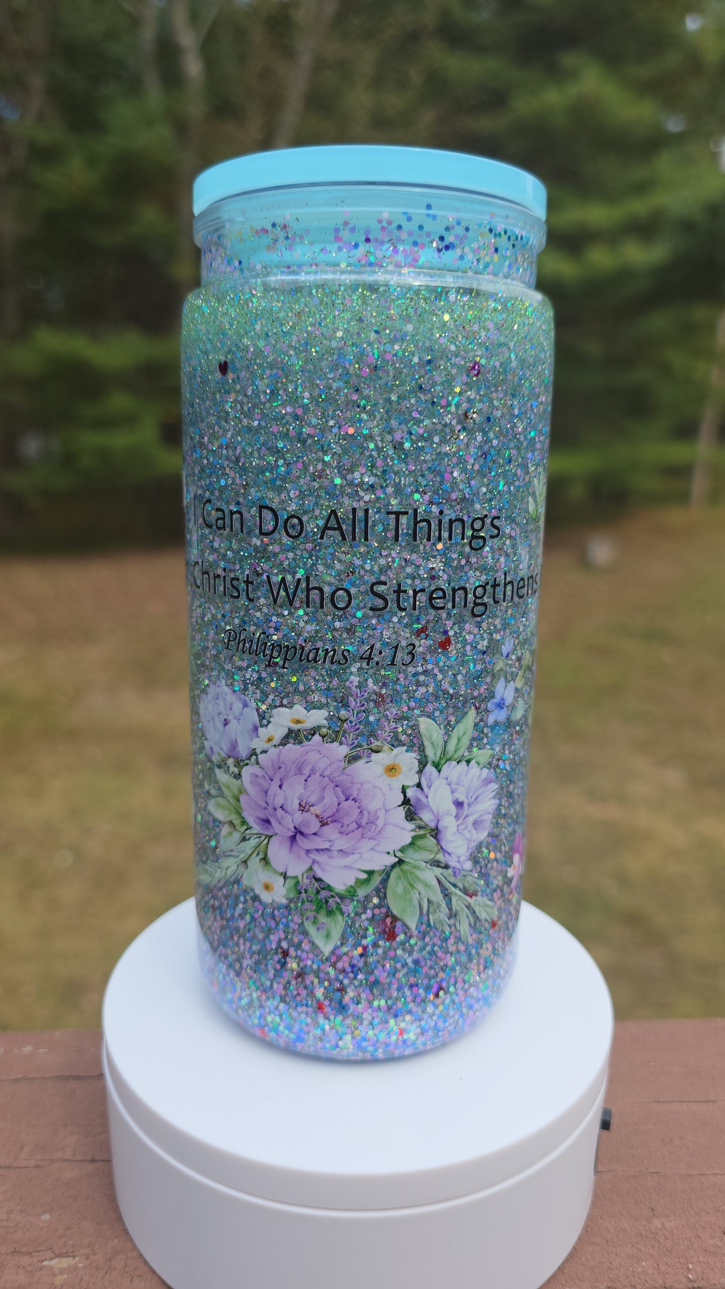 20oz Christian Snow Globe Tumbler With Stunning Glitter Inside