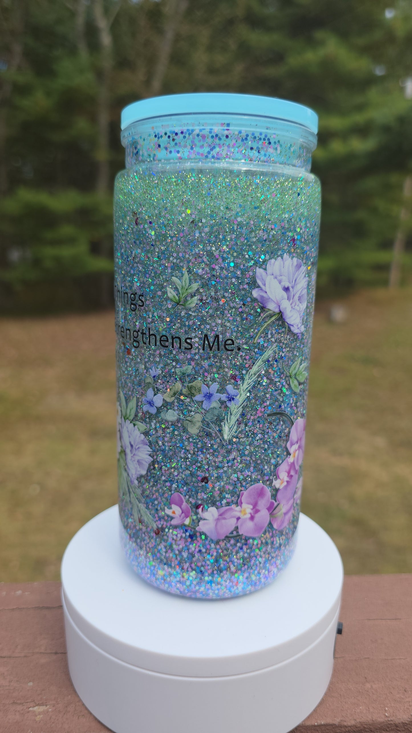 20oz Christian Snow Globe Tumbler With Stunning Glitter Inside