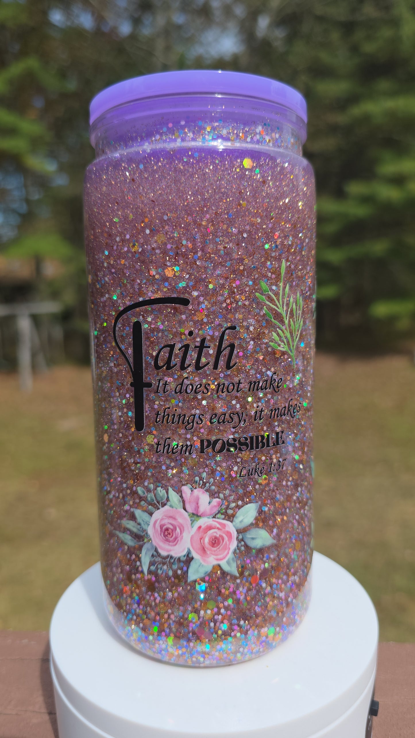 20oz Beautiful Religious Snow Globe Tumbler