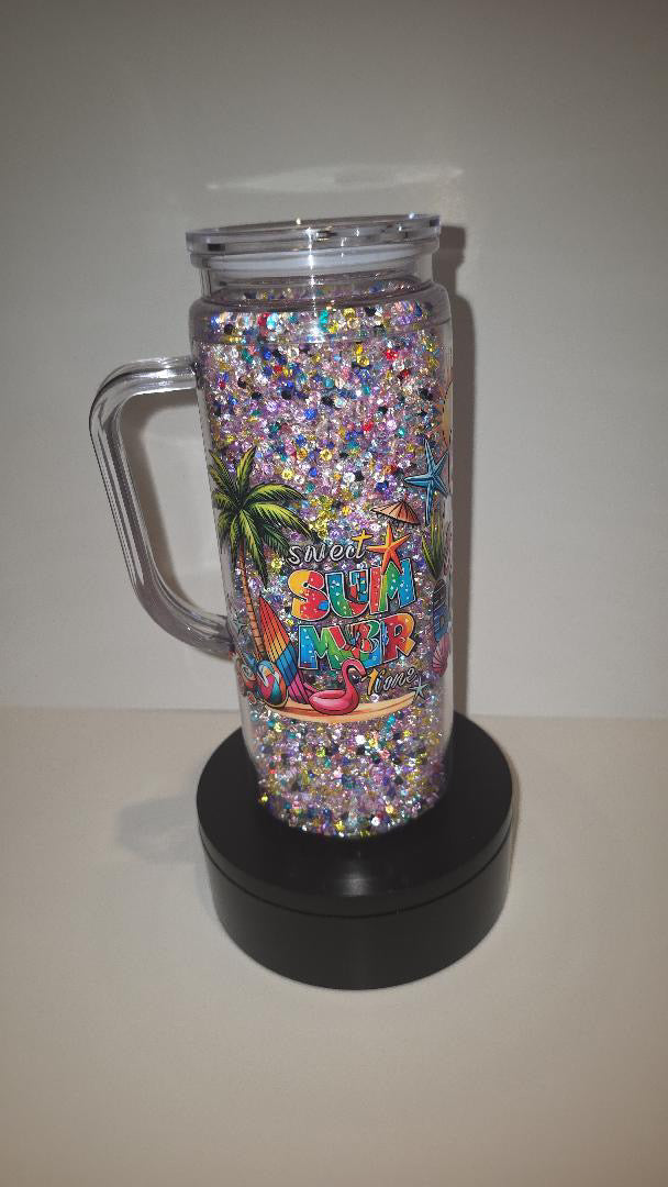 20oz Diamond Filled Beach Cup