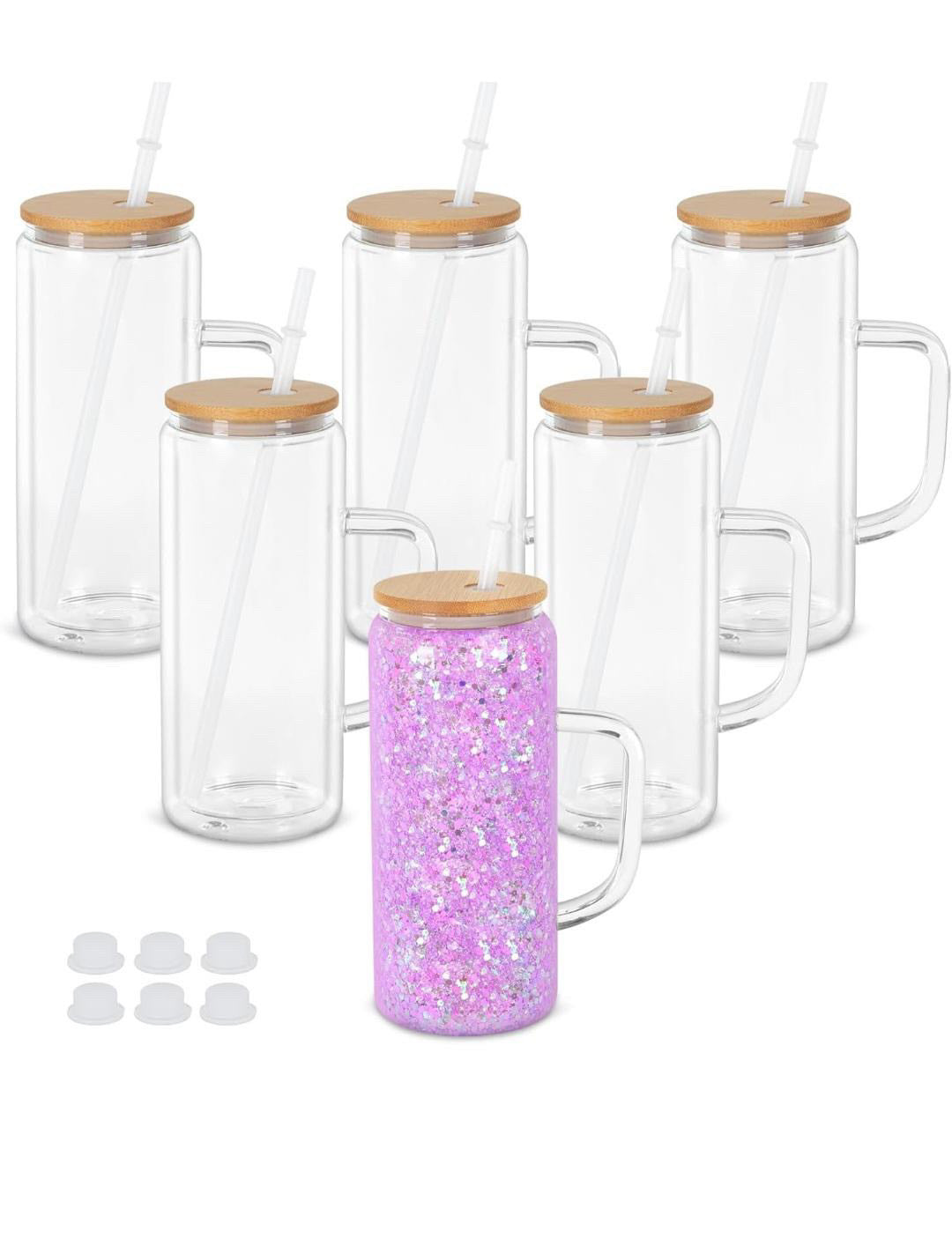20 oz Snow Globe Glass Cup