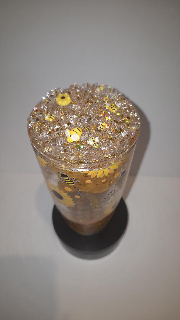 24oz Golden Honey Drip Lava with Sunflowers w/ Epoxy Matching Lid