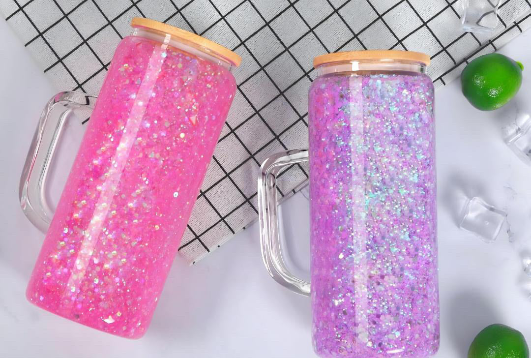 20 oz Snow Globe Glass Cup