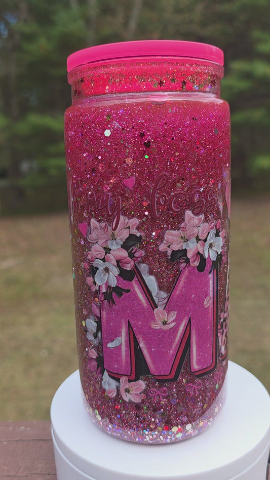 20oz Pink MaMa Snow Globe Tumbler