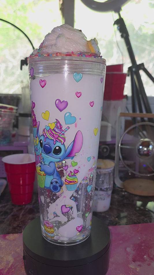 24oz Stitch milky sprinkle lava with coolwhio lid.