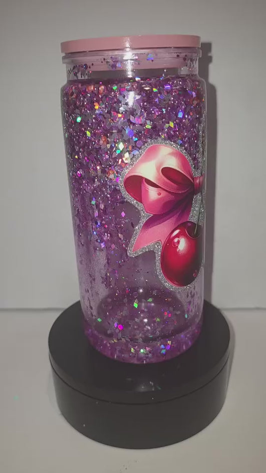 Pre Made Cherry Glitter Tumbler
