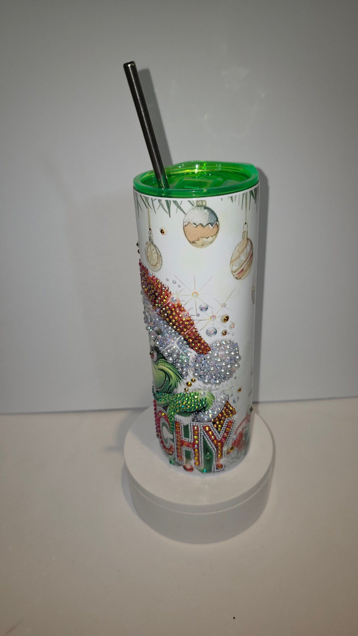 GRINCH 20oz Sublimation Rinestone cup