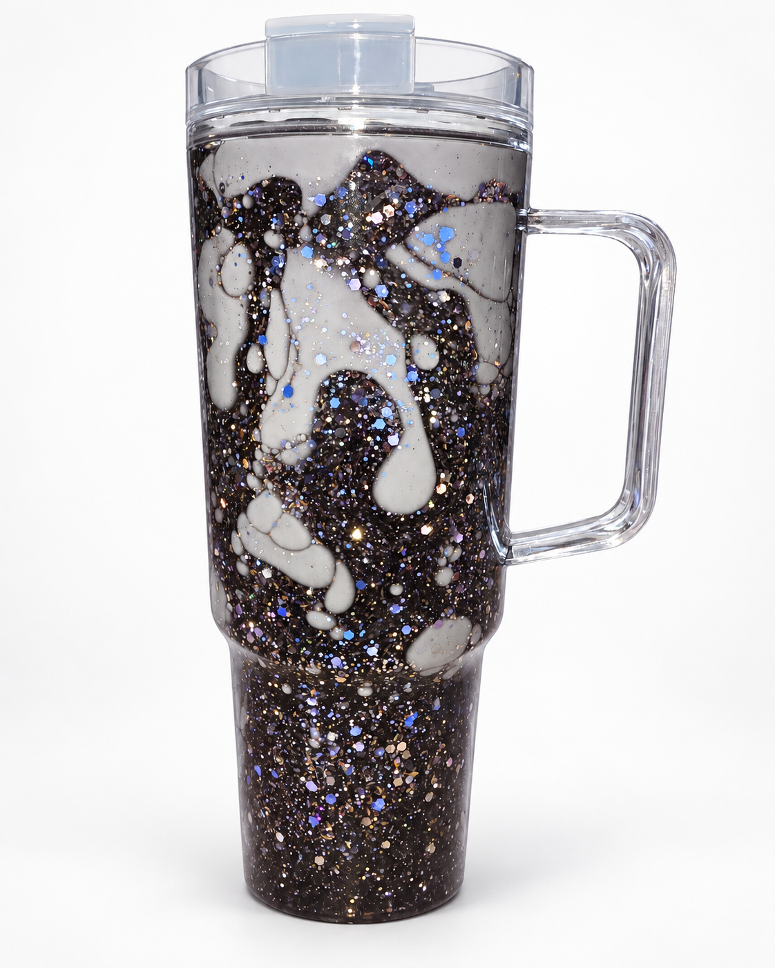 40oz Snow globe tumbler with handles. WRAP INCLUDED