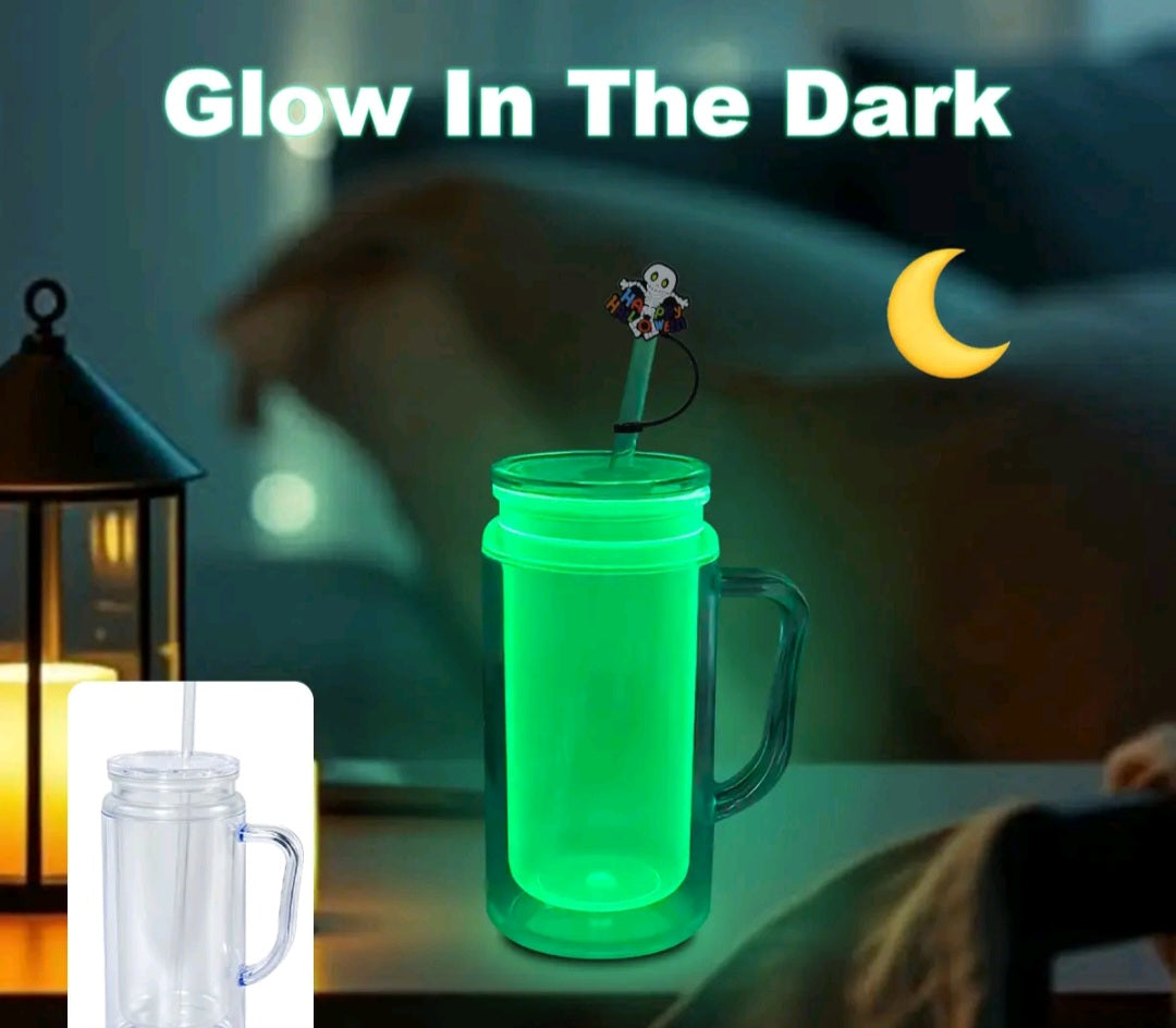 16oz Glow in dark with handle. Wrap is included.
