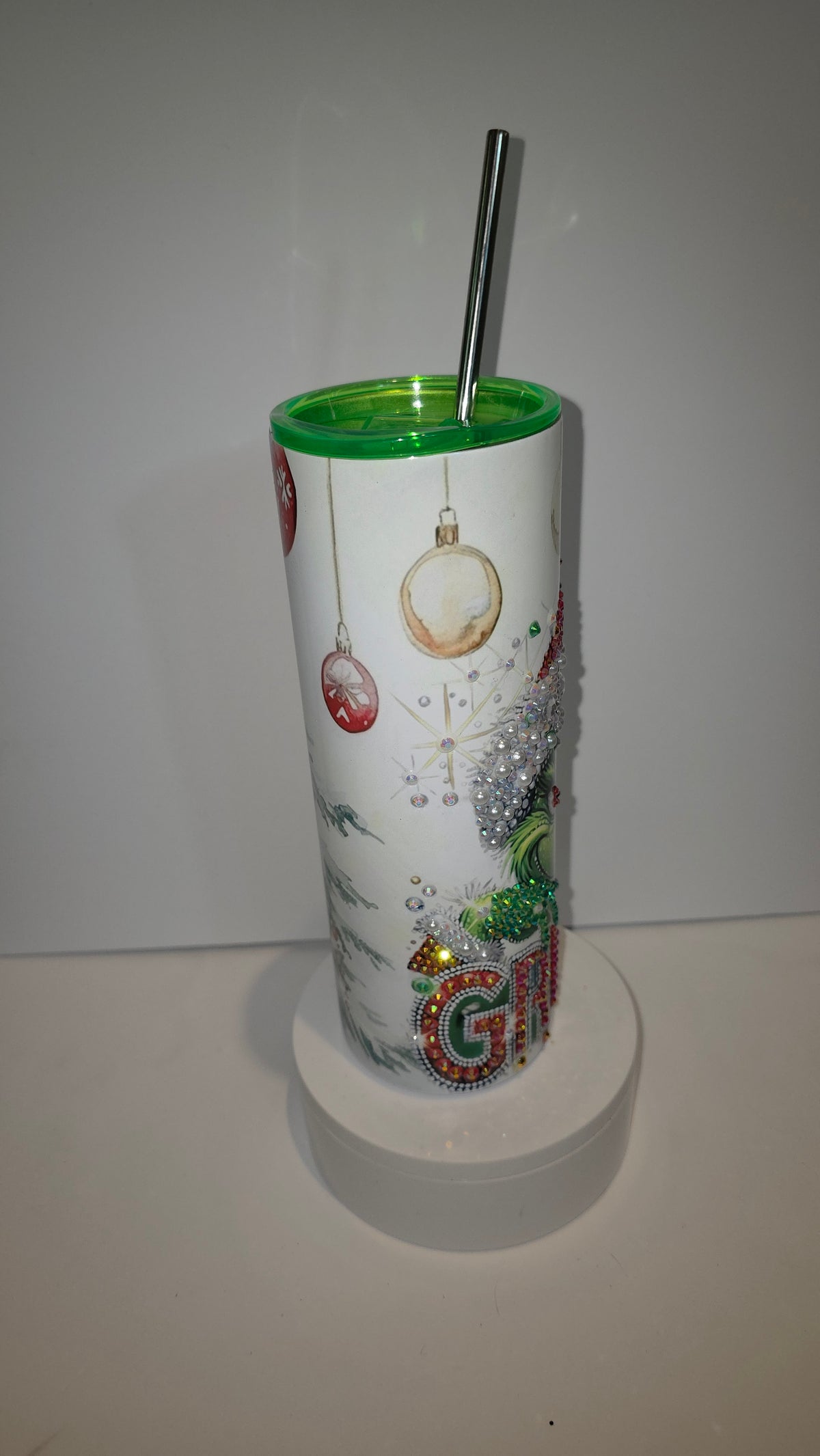 GRINCH 20oz Sublimation Rinestone cup