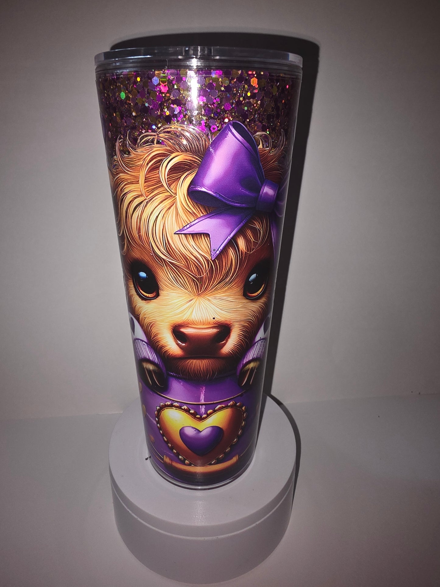 25$ 24oz full glitter cow cup