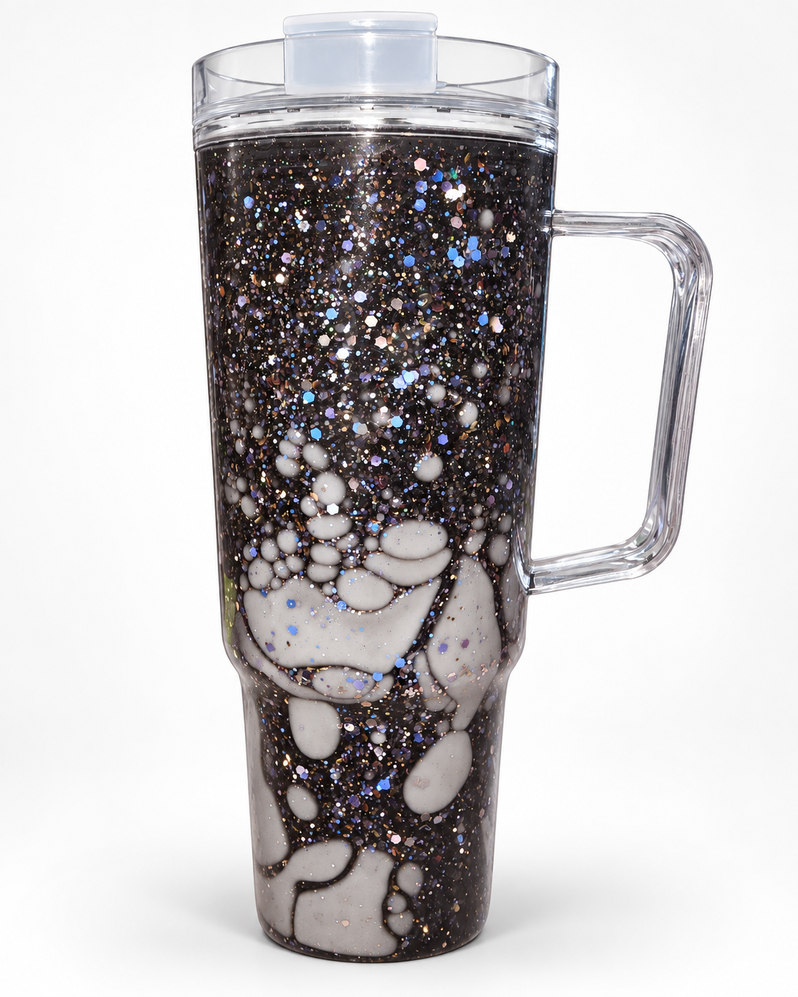 40oz Snow globe tumbler with handles. WRAP INCLUDED
